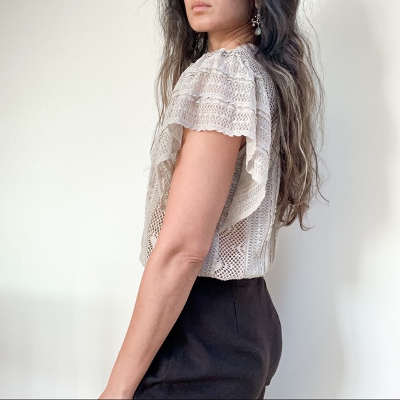 lacey sheer blouse - Picture 2 of 8